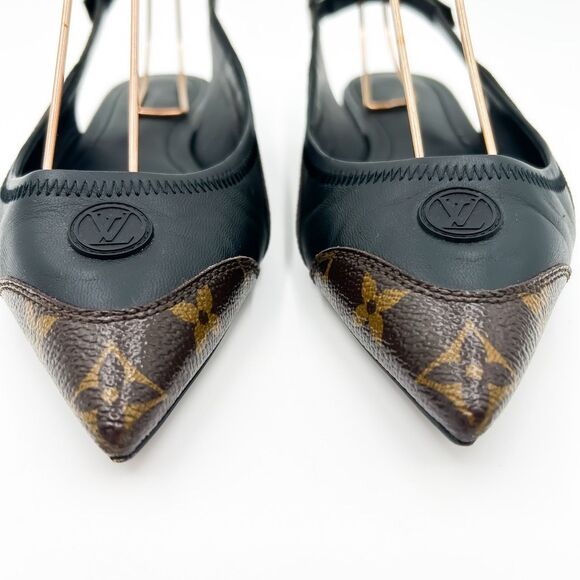 Louis Vuitton LV Monogram Archlight Slingback Ballerina Flats Pointed Toe 6.5 - Picture 3 of 12